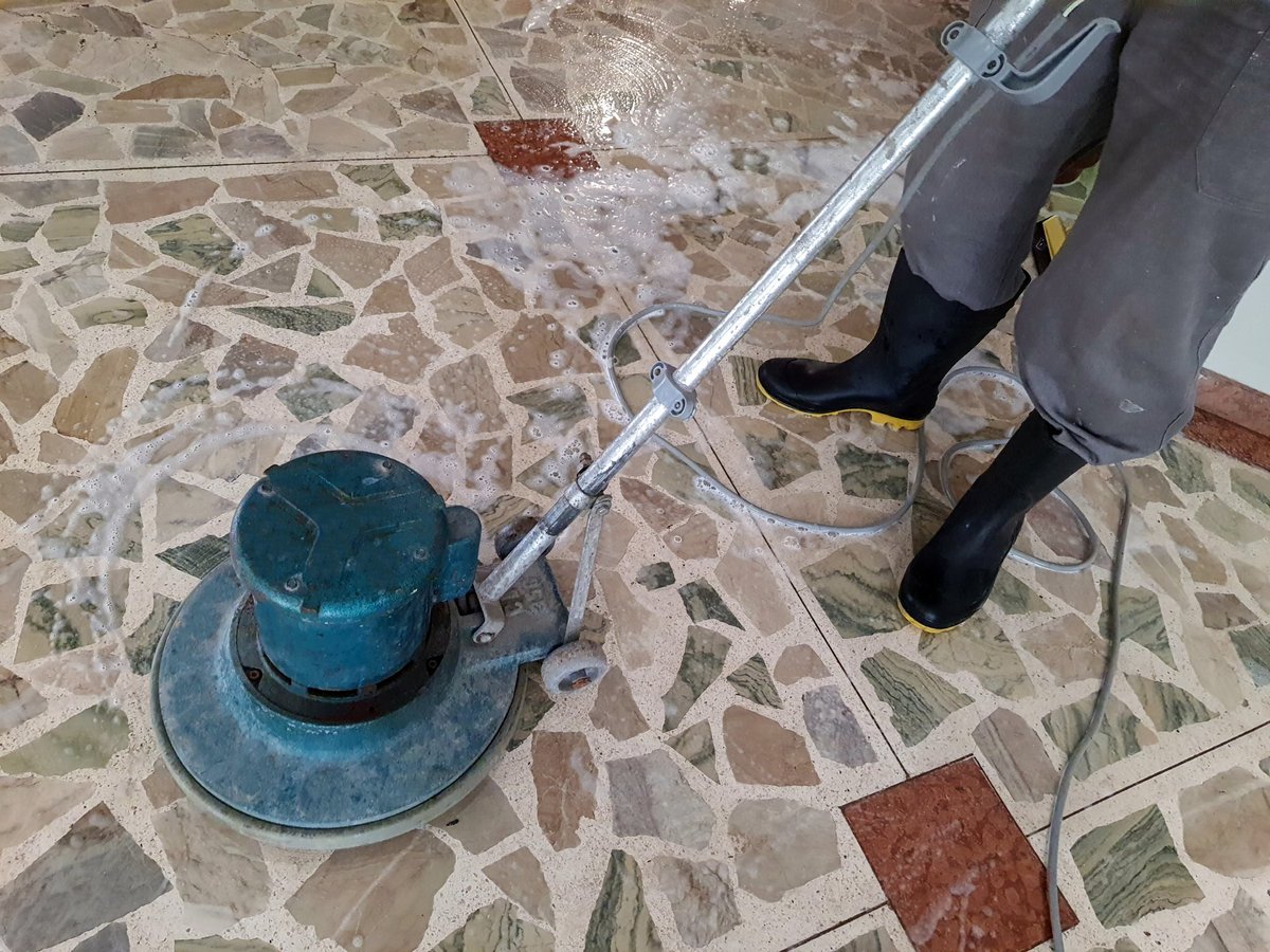 Professional marble floor polishing and buffing