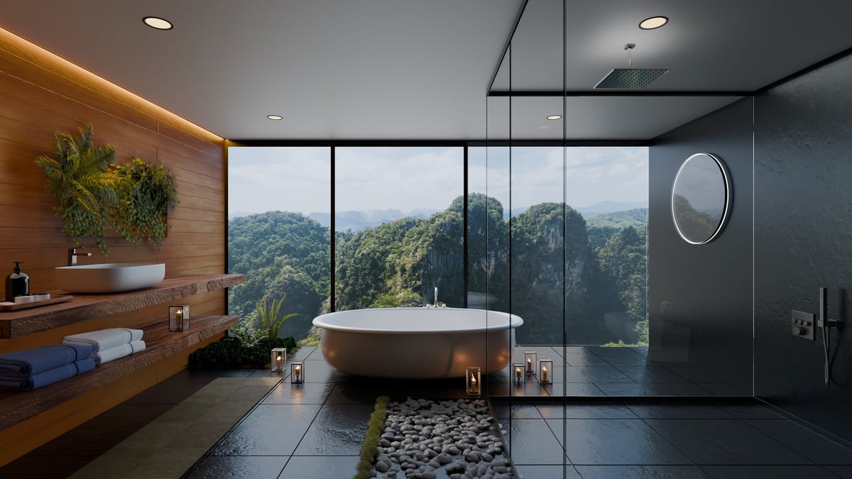 Expert marble and stone restoration team serving Long Island, NY - elegant luxury marble bathroom